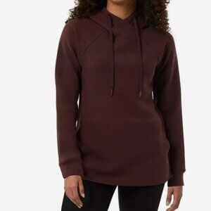 NWOT 32° Heat Womens M Scuba Hoodie Sweatshirt Burgundy Pullover Kangaroo